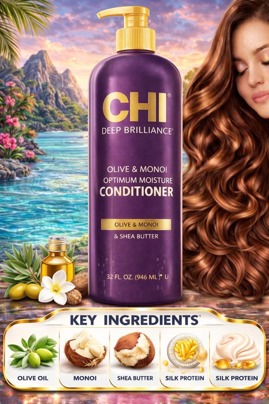 Chi Deep Brilliance Olive & Monoi Optimum Moisture Conditioner 32 oz