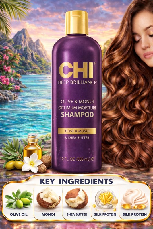 Chi Deep Brilliance Olive & Monoi Optimum Moisture Shampoo 12 oz