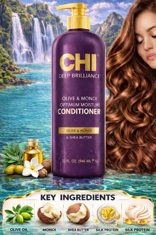 Chi Deep Brilliance Olive & Monoi Optimum Moisture Conditioner 32 oz