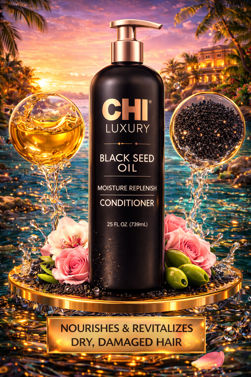 Chi Luxury Black Seed Oil Moisture Replenish Conditioner 25 oz