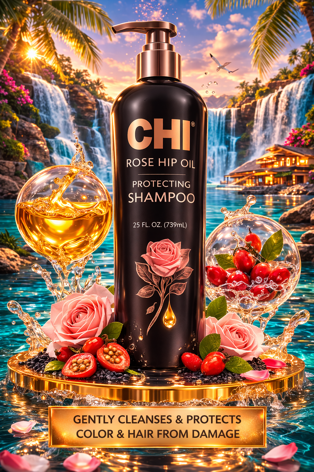 Chi Rose Hip Oil Protecting Shampoo 25 oz