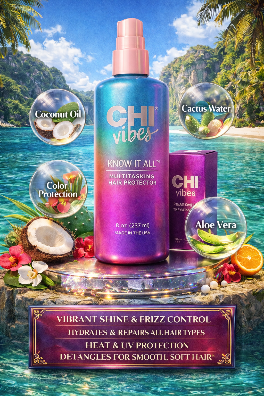 Chi Vibes Know It All Multitasking Hair Protector 8 oz