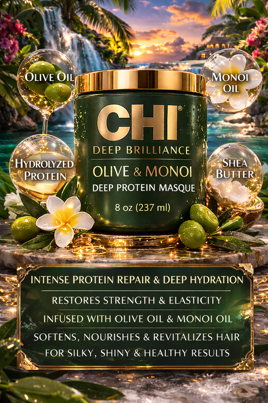 Chi Deep Brilliance Olive & Monoi Deep Protein Masque 8 oz