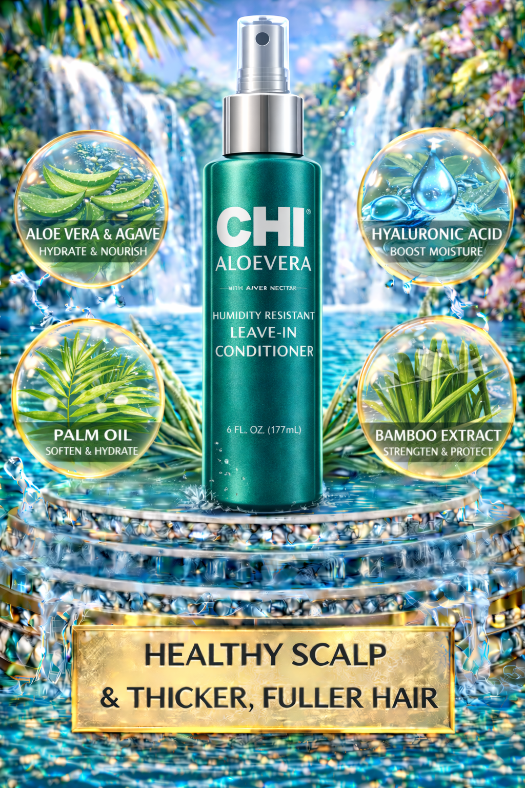 Chi Aloe Vera With Agave Nectar Humidity Resistant Leave-In Conditioner 6 oz