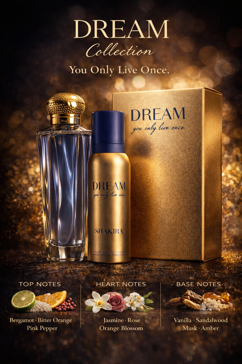 Shakira Dream Eau De Toilette Spray 2.7 oz & Deodorant Spray 5 oz