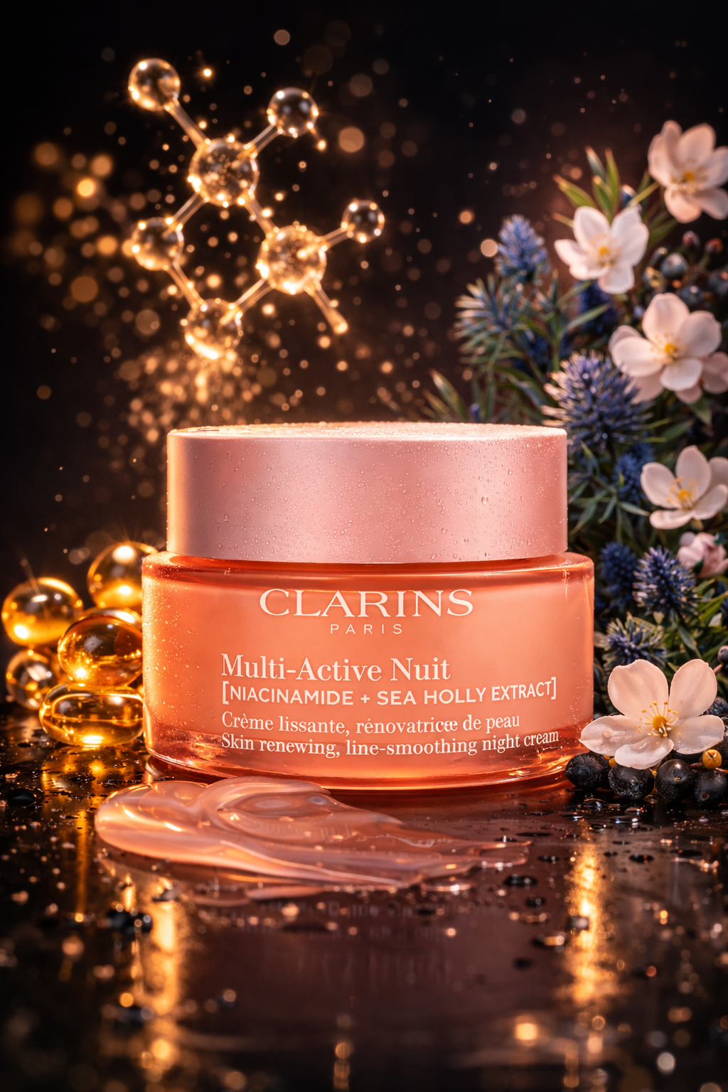 Clarins women Multi-Active Night Cream (Niacinamide And Sea Holly Extract) For Dry Skin 50ml/1.7oz