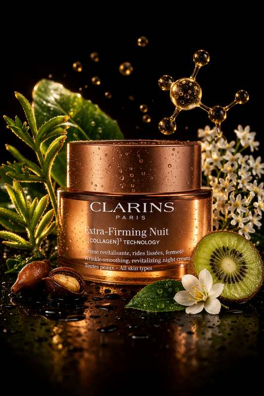 Clarins women Extra-Firming Nuit [Collagen]³ Technology Wrinkle Smoothing Revitalizing Night Cream Refillable - All Skin Types 50ml/1.6oz