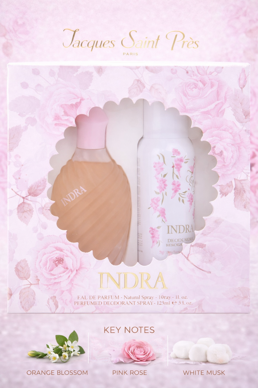 Jacques Saint Pres Indra women Eau De Parfum Spray 3.4 oz & Deodorant Spray 4.2 oz