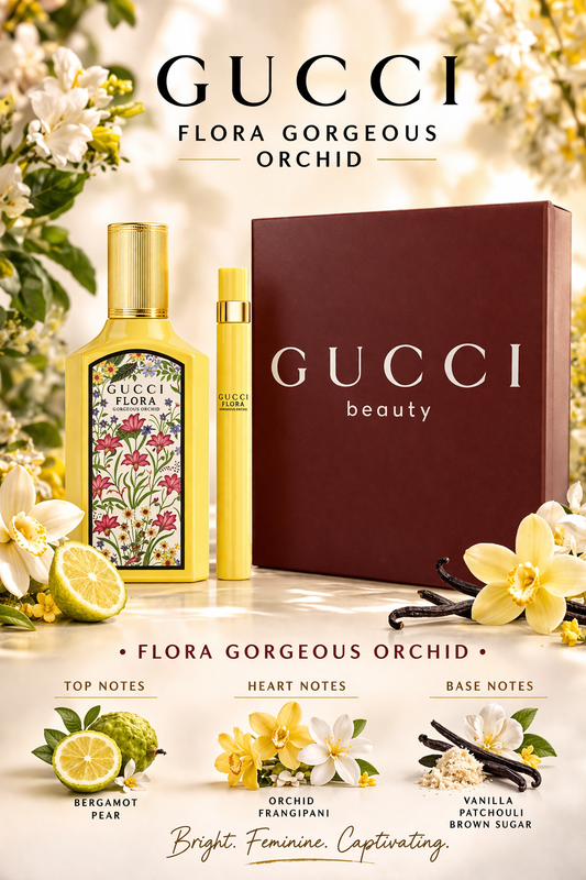 Gucci Flora Gorgeous Orchid Set Eau De Parfum Spray 1.7 oz & Eau De Parfum Spray 0.33 oz Mini