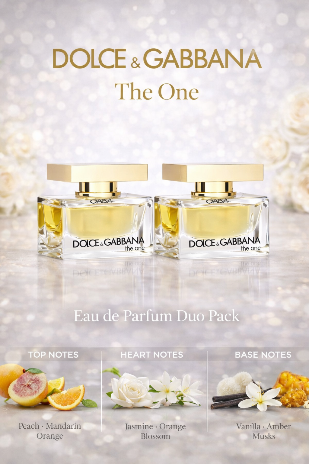 Dolce and Gabbana The One 2pk Eau De Parfum Spray 1.6 oz Duo Pack