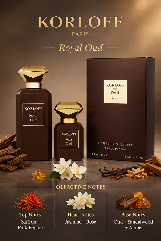 Korloff Royal Oud  Eau De Parfum Spray 3 oz & Eau De Parfum Spray 1 oz
