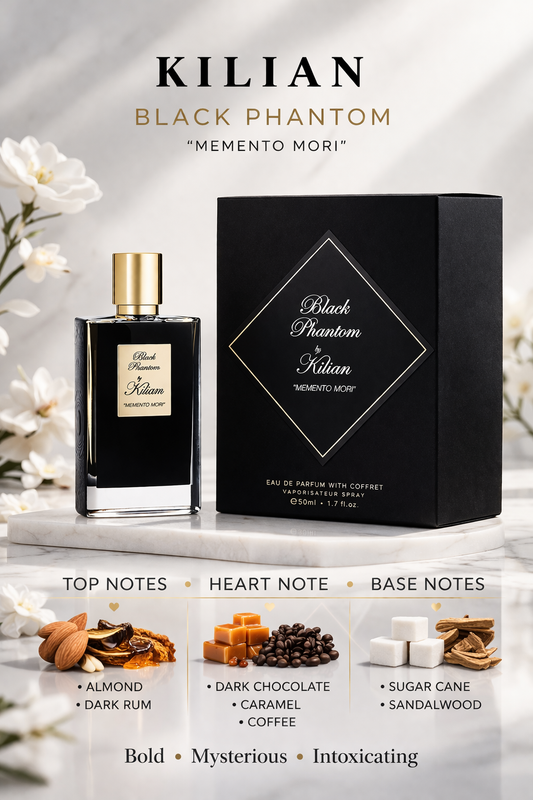 Kilian Black Phantom  Eau De Parfum Spray Refillable 1.7 oz & Clutch