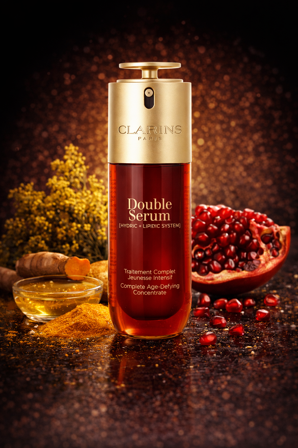 Clarins women Double Serum (Hydric + Lipidic System) Complete Age Defying Concentrate With Turmeric Extracts 75ml/2.5oz