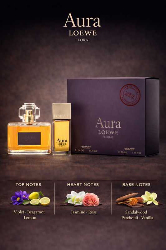 Aura Loewe Floral Eau De Parfum Spray 4.1 oz & Eau De Parfum Spray 1 oz