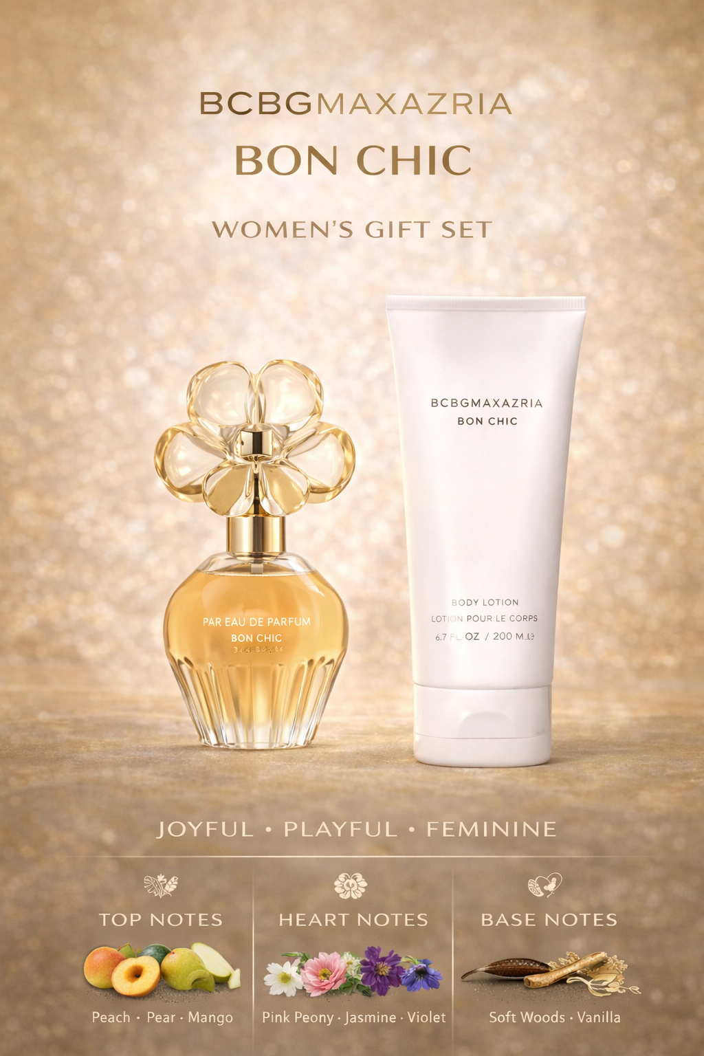 Bcbgmaxazria Bon Chic Eau De Parfum Spray 3.4 oz & Body Lotion 6.7 oz