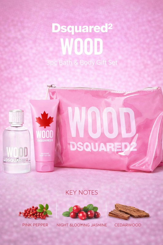Dsquared2 Wood - Edt & Lotion Set Eau De Toilette Spray 3.4 oz & Body Lotion 3.4 oz & Pouch