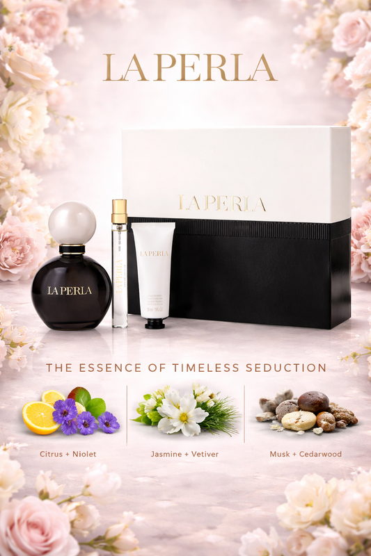 La Perla Signature Eau De Parfum Refillable Spray 3 oz & Hand Cream 1 oz & Eau De Parfum Spray 0.33 oz Mini