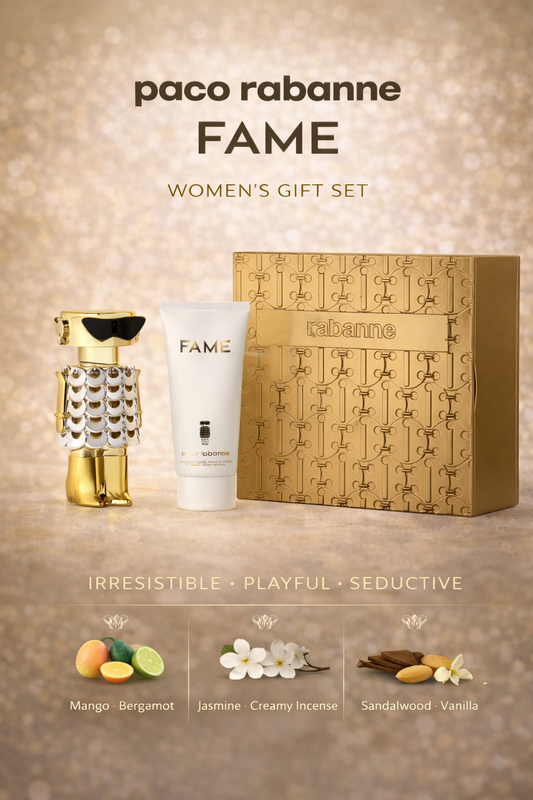 Paco Rabanne Fame  Eau De Parfum Refillable Spray 2.7 oz & Body Lotion 3.4 oz