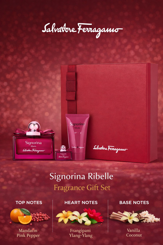 Signorina Ribelle  Set-Eau De Parfum Spray 3.4 oz & Body Lotion 1.7 oz & Eau De Parfum Spray 0.17 oz Mini