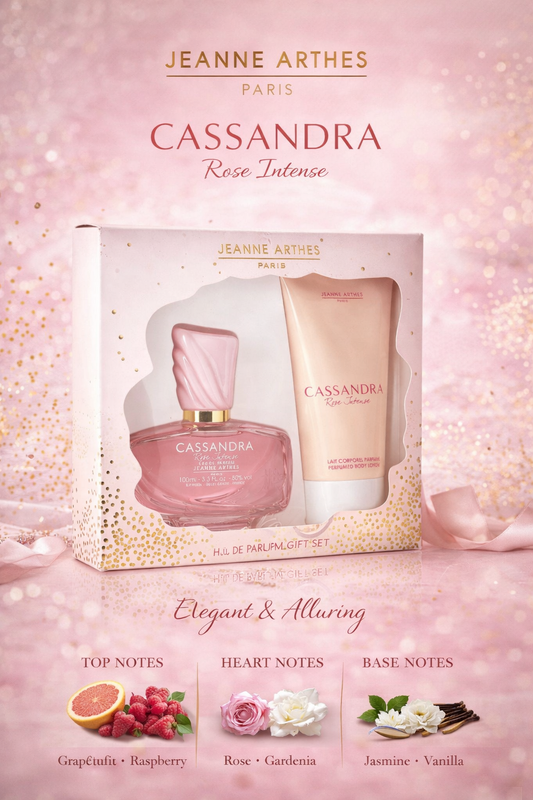 Cassandra Rose Intense Set Eau De Parfum Spray 3.3 oz & Perfumed Body Lotion 5 oz