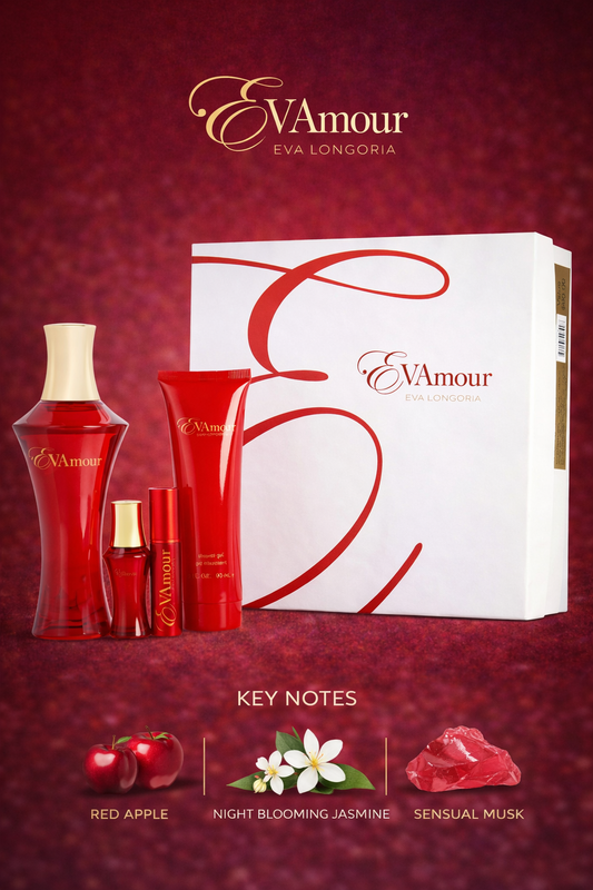 Evamour Eau De Parfum Spray 3.4 oz & Shower Gel 3 oz & Eau De Parfum Rollerball 0.25 oz & Eau De Parfum Spray 0.25 oz Mini