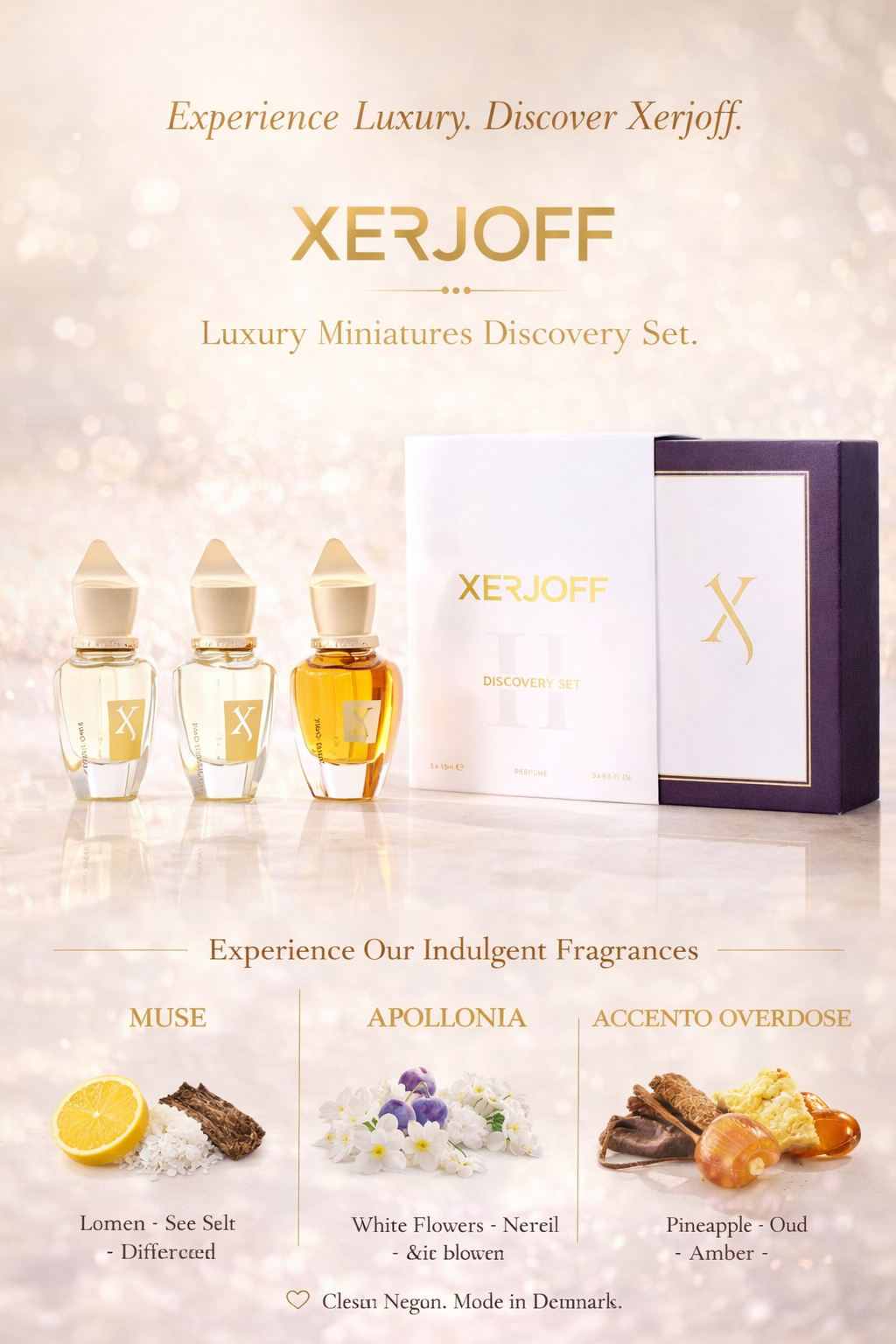 Xerjoff Variety 3 Piece Mini Variety With Muse & Apollonia & Accento Overdose And All Are Eau De Parfum Spray 0.5 oz Mini