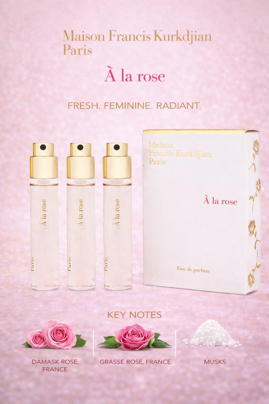 Maison Francis Kurkdjian A La Rose Eau De Parfum Refill Spray 3 X 0.37 oz (Travel Size)