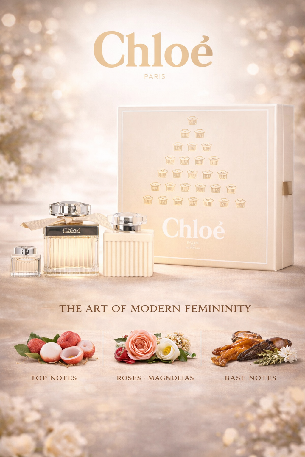 Chloe Fleur De Parfum Eau De Parfum Spray 2.5 oz & Body Lotion 3.4 oz & Eau De Parfum 0.17 oz Mini