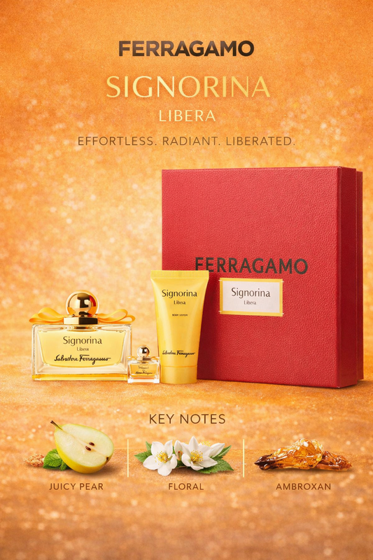 Signorina Libera Eau De Parfum Spray 3.4 oz & Body Lotion 1.7 oz & Eau De Parfum Spray 0.17 oz Mini