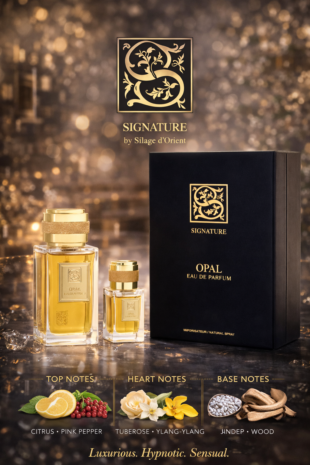 Signature Opal  Eau De Parfum Spray 3.3 oz & Eau De Parfum Refillable Spray 0.5 oz & Funnel