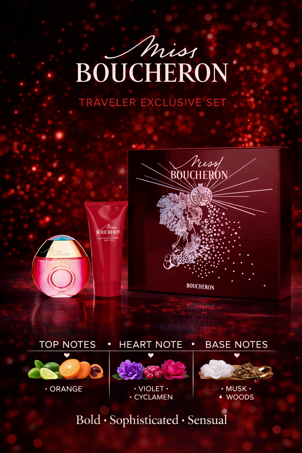 Miss Boucheron Eau De Parfum Spray 1.6 oz & Body Milk 3.3 oz