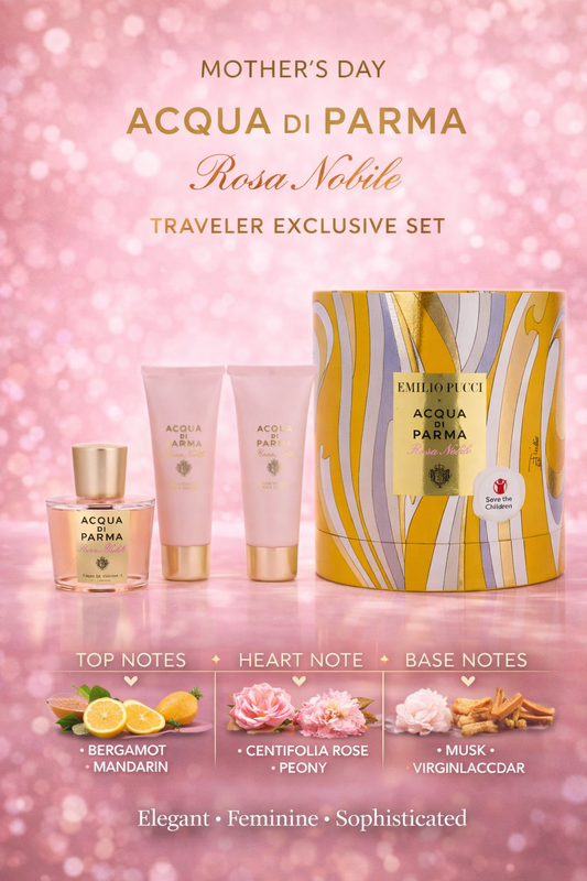 Acqua Di Parma Rosa Nobile  Eau De Parfum Spray 3.4 oz & Body Cream 2.5 oz & Bath And Shower Gel 2.5 oz (Emilio Pucci Edition)