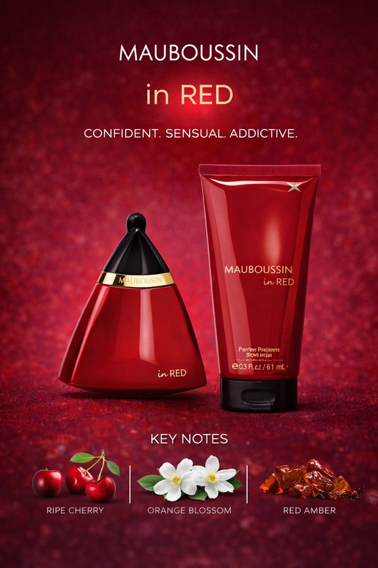 Mauboussin In Red Eau De Parfum Spray 3.4 oz & Shower Gel 6.8 oz