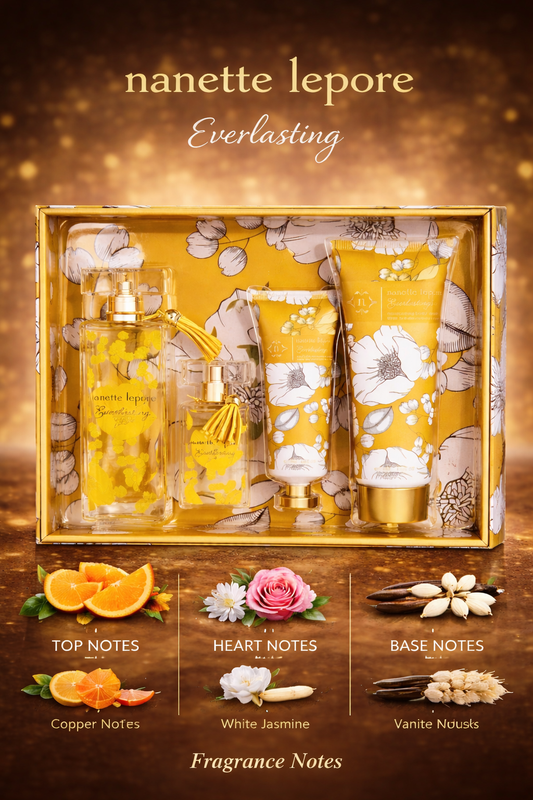 Nanette Lepore Everlasting  Eau De Parfum Spray 3.4 oz & Body Lotion 6.8 oz & Hand Lotion 2.5 oz & Eau De Parfum Spray 0.68 oz